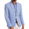 imagePJ PAUL JONES Mens Casual Sport Coats Two Buttons Lightweight Business Sport BlazerPlaid Sky Blue