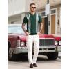 imagePJ PAUL JONES Mens Knitted Polo Shirts Short Sleeve Textured Pullover Golf Polo T ShirtsBlackish Green