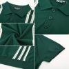 imagePJ PAUL JONES Mens Knitted Polo Shirts Short Sleeve Textured Pullover Golf Polo T ShirtsBlackish Green