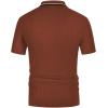 imagePJ PAUL JONES Mens Knitted Polo Shirts Short Sleeve Textured Pullover Golf Polo T ShirtsCaramel