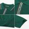 imagePJ PAUL JONES Mens Knitted Polo Shirts Short Sleeve Textured Pullover Golf Polo T ShirtsDark Green