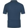 imagePJ PAUL JONES Mens Knitted Polo Shirts Short Sleeve Textured Pullover Golf Polo T ShirtsIndigo Blue