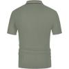 imagePJ PAUL JONES Mens Knitted Polo Shirts Short Sleeve Textured Pullover Golf Polo T ShirtsKhaki Green