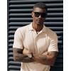 imagePJ PAUL JONES Mens Short Sleeve Texture Polo Shirts Casual Wrinkle Free Stretch Knit Golf Shirt TopsApricot