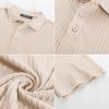 imagePJ PAUL JONES Mens Short Sleeve Texture Polo Shirts Casual Wrinkle Free Stretch Knit Golf Shirt TopsApricot