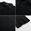 imagePJ PAUL JONES Mens Short Sleeve Texture Polo Shirts Casual Wrinkle Free Stretch Knit Golf Shirt TopsBlack