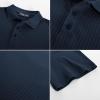 imagePJ PAUL JONES Mens Short Sleeve Texture Polo Shirts Casual Wrinkle Free Stretch Knit Golf Shirt TopsDark Blue