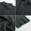 imagePJ PAUL JONES Mens Short Sleeve Texture Polo Shirts Casual Wrinkle Free Stretch Knit Golf Shirt TopsDark Gray