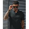 imagePJ PAUL JONES Mens Short Sleeve Texture Polo Shirts Casual Wrinkle Free Stretch Knit Golf Shirt TopsDark Gray