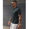 imagePJ PAUL JONES Mens Short Sleeve Texture Polo Shirts Casual Wrinkle Free Stretch Knit Golf Shirt TopsDark Gray