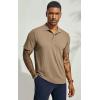 imagePJ PAUL JONES Mens Short Sleeve Texture Polo Shirts Casual Wrinkle Free Stretch Knit Golf Shirt TopsLight Brown