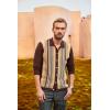imagePJ PAUL JONES Mens Button Down Polo Shirts Striped Knitted Cardigan SweatersBrownlong Sleeve