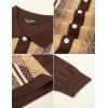 imagePJ PAUL JONES Mens Button Down Polo Shirts Striped Knitted Cardigan SweatersBrownlong Sleeve