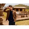 imagePJ PAUL JONES Mens Cardigan Sweater Button Down Stand Collar Cardigans Long Sleeve Cable Knit SweatersNavy Blue