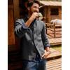 imagePJ PAUL JONES Mens Cardigan Sweater Button Up Stand Collar Sweater Knit Textured SweatersDark Grey