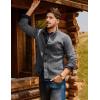 imagePJ PAUL JONES Mens Cardigan Sweater Button Up Stand Collar Sweater Knit Textured SweatersDark Grey