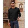 imagePJ PAUL JONES Mens Crewneck Sweaters Slim Fit Lightweight Knit Pullover Sweaters for CasualBlack