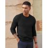 imagePJ PAUL JONES Mens Crewneck Sweaters Slim Fit Lightweight Knit Pullover Sweaters for CasualBlack