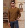 imagePJ PAUL JONES Mens Crewneck Sweaters Slim Fit Lightweight Knit Pullover Sweaters for CasualCoffee