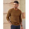 imagePJ PAUL JONES Mens Crewneck Sweaters Slim Fit Lightweight Knit Pullover Sweaters for CasualCoffee