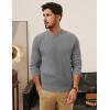 imagePJ PAUL JONES Mens Crewneck Sweaters Slim Fit Lightweight Knit Pullover Sweaters for CasualGray