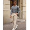 imagePJ PAUL JONES Mens Crewneck Sweaters Slim Fit Lightweight Knit Pullover Sweaters for CasualGray