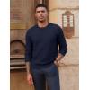 imagePJ PAUL JONES Mens Crewneck Sweaters Slim Fit Lightweight Knit Pullover Sweaters for CasualNavy Blue
