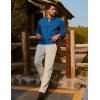 imagePJ PAUL JONES Mens Dress Pants Vintage Pleated Tapered Cropped Trousers Extended Waist Dress Pant Casual SlacksBeige