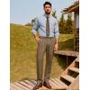 imagePJ PAUL JONES Mens Dress Pants Vintage Pleated Tapered Cropped Trousers Extended Waist Dress Pant Casual SlacksBrown
