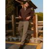 imagePJ PAUL JONES Mens Dress Pants Vintage Pleated Tapered Cropped Trousers Extended Waist Dress Pant Casual SlacksBrown