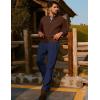 imagePJ PAUL JONES Mens Dress Pants Vintage Pleated Tapered Cropped Trousers Extended Waist Dress Pant Casual SlacksDark Blue
