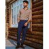 imagePJ PAUL JONES Mens Dress Pants Vintage Pleated Tapered Cropped Trousers Extended Waist Dress Pant Casual SlacksDark Blue