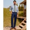 imagePJ PAUL JONES Mens Dress Pants Vintage Pleated Tapered Cropped Trousers Extended Waist Dress Pant Casual SlacksDark Blue