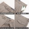imagePJ PAUL JONES Mens Dress Pants Vintage Pleated Tapered Cropped Trousers Extended Waist Dress Pant Casual SlacksKhaki