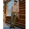 imagePJ PAUL JONES Mens Dress Pants Vintage Pleated Tapered Cropped Trousers Extended Waist Dress Pant Casual SlacksOlive Green