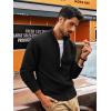 imagePJ PAUL JONES Mens Full Zip Cardigan Sweaters Casual Stand Collar Cardigan Slim Fit Knitted SweaterBlack