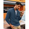 imagePJ PAUL JONES Mens Full Zip Cardigan Sweaters Casual Stand Collar Cardigan Slim Fit Knitted SweaterBlue Grey