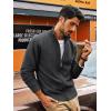 imagePJ PAUL JONES Mens Full Zip Cardigan Sweaters Casual Stand Collar Cardigan Slim Fit Knitted SweaterCarbon Grey