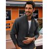 imagePJ PAUL JONES Mens Full Zip Cardigan Sweaters Casual Stand Collar Cardigan Slim Fit Knitted SweaterCarbon Grey
