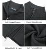 imagePJ PAUL JONES Mens Full Zip Cardigan Sweaters Casual Stand Collar Cardigan Slim Fit Knitted SweaterCarbon Grey