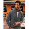 imagePJ PAUL JONES Mens Full Zip Cardigan Sweaters Casual Stand Collar Cardigan Slim Fit Knitted SweaterDark Grey
