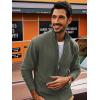 imagePJ PAUL JONES Mens Full Zip Cardigan Sweaters Casual Stand Collar Cardigan Slim Fit Knitted SweaterGrey Green