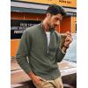 imagePJ PAUL JONES Mens Full Zip Cardigan Sweaters Casual Stand Collar Cardigan Slim Fit Knitted SweaterGrey Green