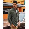 imagePJ PAUL JONES Mens Full Zip Cardigan Sweaters Casual Stand Collar Cardigan Slim Fit Knitted SweaterGrey Green