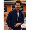 imagePJ PAUL JONES Mens Full Zip Cardigan Sweaters Casual Stand Collar Cardigan Slim Fit Knitted SweaterNavy Blue