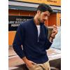 imagePJ PAUL JONES Mens Full Zip Cardigan Sweaters Casual Stand Collar Cardigan Slim Fit Knitted SweaterNavy Blue