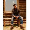 imagePJ PAUL JONES Mens Quarter Zip Pullover Sweaters Casual Knit Twill Texture SweaterCoffee