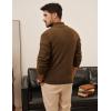 imagePJ PAUL JONES Mens Quarter Zip Pullover Sweaters Casual Knit Twill Texture SweaterCoffee