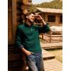 imagePJ PAUL JONES Mens Quarter Zip Pullover Sweaters Casual Knit Twill Texture SweaterGreen