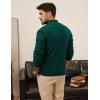 imagePJ PAUL JONES Mens Quarter Zip Pullover Sweaters Casual Knit Twill Texture SweaterGreen